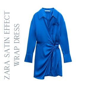 Zara Satin Effect Wrap Dress
